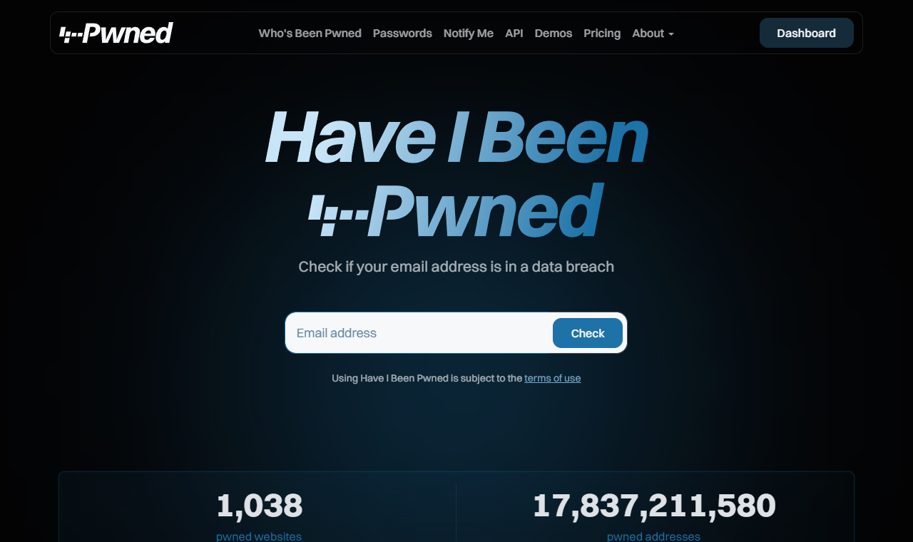 Have I Been Pwned, donde puedes comprobar si tu correo aparece en una filtración conocida